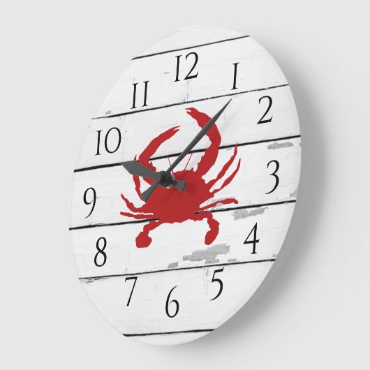Red Crab Ship Strand Rustiek Schilderij Grote Klok (Hoek)