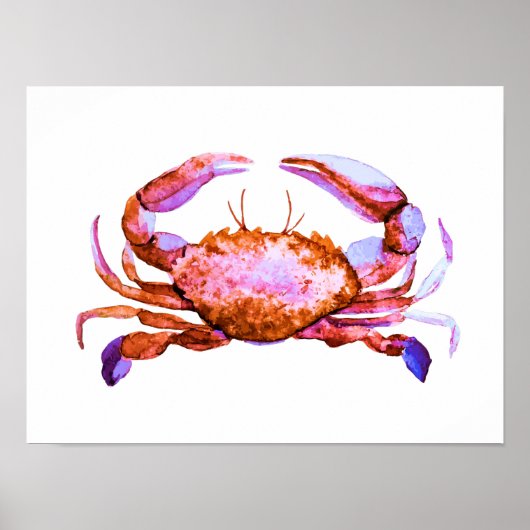 Red Crab Waterverf Print (Voorkant)