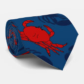 Red Crabs Navy Blue Lobsters Stropdas (Opgerold)
