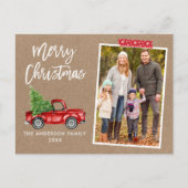 Red Craft Tape Truck Script Kraft met kerstmis Briefkaart (Voorkant)