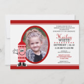 Red Crayon Kindergarten Grad Party Invitations (Devant)