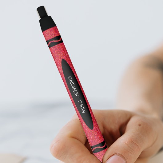 Red Crayon Teacher Zwarte Inkt Pen