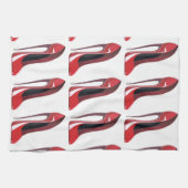 Red Crazy Hiel Stiletto Shoe Art Theedoek (Horizontaal)