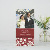 Red Cream Dank u bruiloft foto kaarten (Staand voorkant)