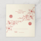 Red Cream Floral | Chinese bruiloft (Buitenkant ongevouwen)