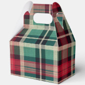 Red Cream Green Plaid Stripes Bedankdoosjes (Achterkant)