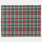 Red Cream Green Plaid Stripes Fleece Deken (Voorkant (Horizontaal))