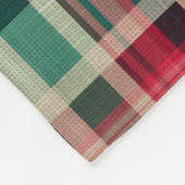 Red Cream Green Plaid Stripes Fleece Deken (Hoek)