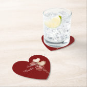 Red Cream Heart Balloons Bridal Shower Kartonnen Onderzetters (Insitu)