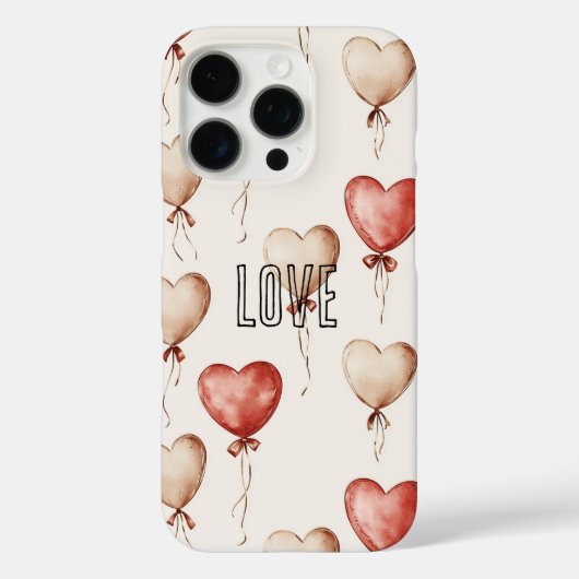 Red Cream Heart Balloons Case-Mate iPhone Case (Achterkant)