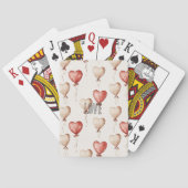 Red Cream Heart Balloons Pokerkaarten (Achterkant)