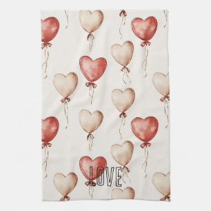 Red Cream Heart Balloons Theedoek