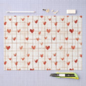 Red Cream Hearts Abstract Tissuepapier (Craft)