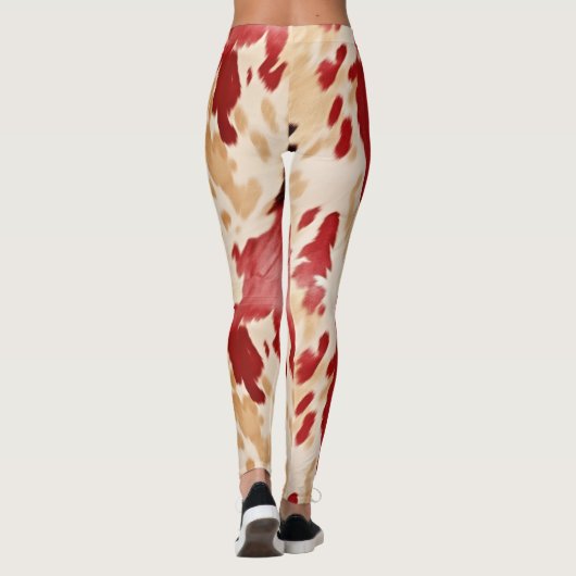 Red Cream Ivory Koeienhuid Leggings (Achterkant)