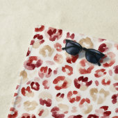 Red Cream Leopard Animal Print Strandlaken (In situ)