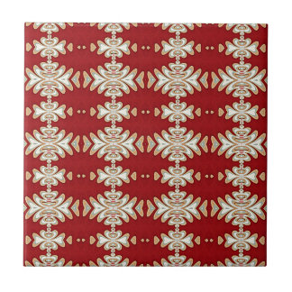 Red Cream Native American Style Patroon Tegeltje