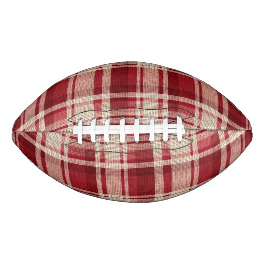 Red Cream Plaid Stripes American Football (Voorkant)