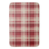 Red Cream Plaid Stripes Badmat (Voorkant Verticaal)