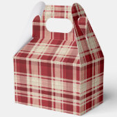 Red Cream Plaid Stripes Bedankdoosjes (Achterkant)