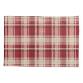 Red Cream Plaid Stripes Kussensloop (Achterkant-Links)