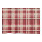 Red Cream Plaid Stripes Kussensloop (Voorkant-Links)