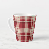 Red Cream Plaid Stripes Latte Mok (Linkerhoek)