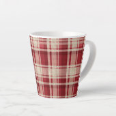 Red Cream Plaid Stripes Latte Mok (Rechterhoek)