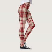 Red Cream Plaid Stripes Leggings (Rechts)