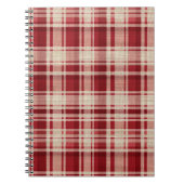 Red Cream Plaid Stripes Notitieboek (Voorkant)