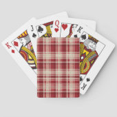 Red Cream Plaid Stripes Pokerkaarten (Achterkant)