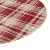 Red Cream Plaid Stripes Snijplank (Hoek)