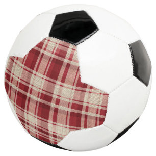 Red Cream Plaid Stripes Voetbal