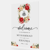 Red Cream Roses Muslim Wedding Welcome (Angle)