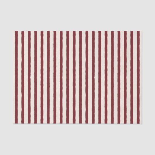 Red Cream Rustic Striped Tissuepapier (Voorkant)