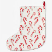 Red Cream White Candy Canes Christmas Grote Kerstsok (Achterkant)
