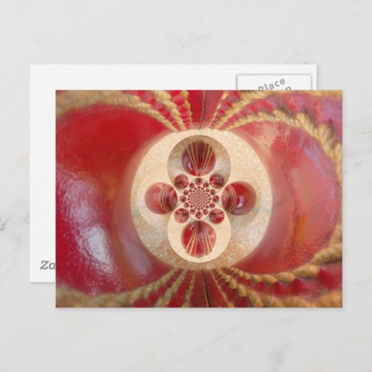 Red Cricket Balls Abstracte kunst Print Design Briefkaart (Voorkant / Achterkant)
