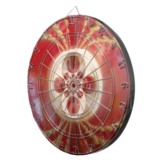 Red Cricket Balls Abstracte kunst Print Design Dartbord (Voorkant Rechts)