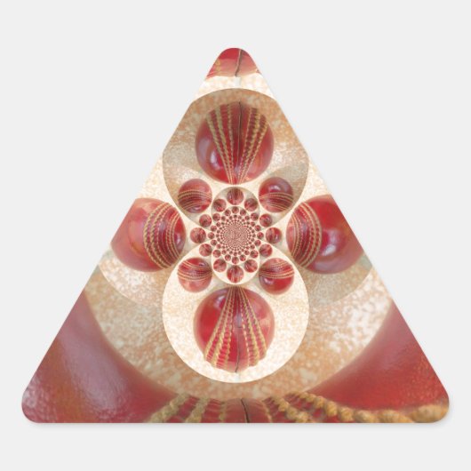 Red Cricket Balls Abstracte kunst Print Design Driehoek Sticker (Voorkant)