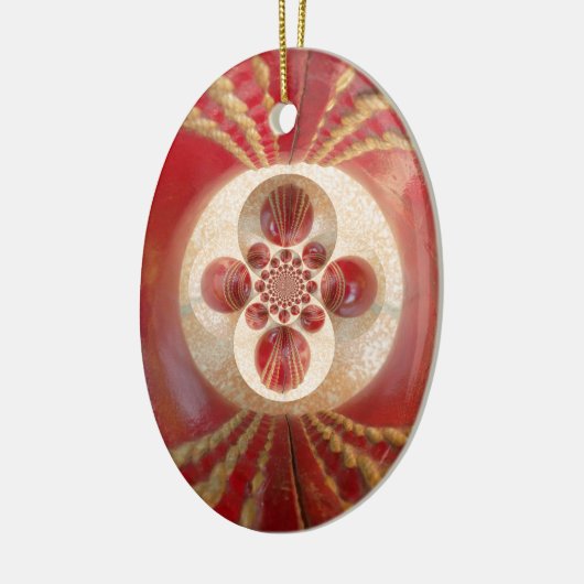 Red Cricket Balls Abstracte kunst Print Design Keramisch Ornament (Links)