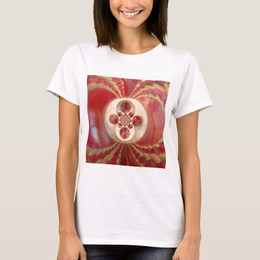 Red Cricket Balls Abstracte kunst Print Design T-shirt (Voorkant)