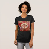 Red Cricket Balls Abstracte kunst Print Design T-shirt (Voorkant volledig)