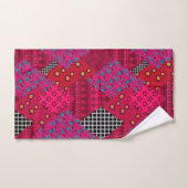 Red Crimson Colorful Patchwork Bad Handdoek (Handdoek)