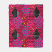 Red Crimson Colorful Patchwork Fleece Deken (Voorkant)