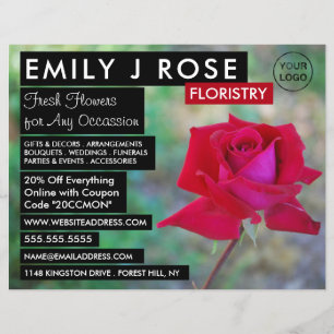 Red Crimson Roos, Floristry Adverteren Flyer
