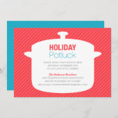 RED CROCK POT | HOLIDAY POTLUCK INVITATIONS KAART (Voorkant / Achterkant)