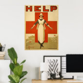 Red Cross Field Nurse Poster Reading HELP (Bureau à domicile)