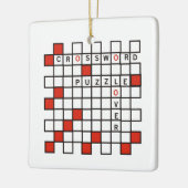 Red Crossword Puzzle Lover Keramisch Ornament (Links)