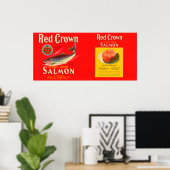 Red Crown Brand Salmon Label- Seattle, WA Poster (Thuiskantoor)