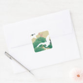 red-crowned crane vierkante sticker (Envelop)
