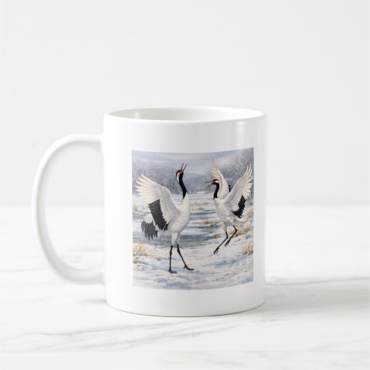 Red-crowned Cranes in Winter Koffiemok (Links)